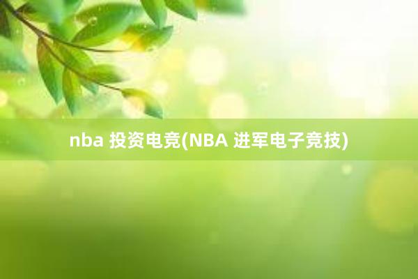 nba 投资电竞(NBA 进军电子竞技)