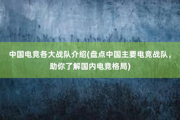 中国电竞各大战队介绍(盘点中国主要电竞战队，助你了解国内电竞格局)