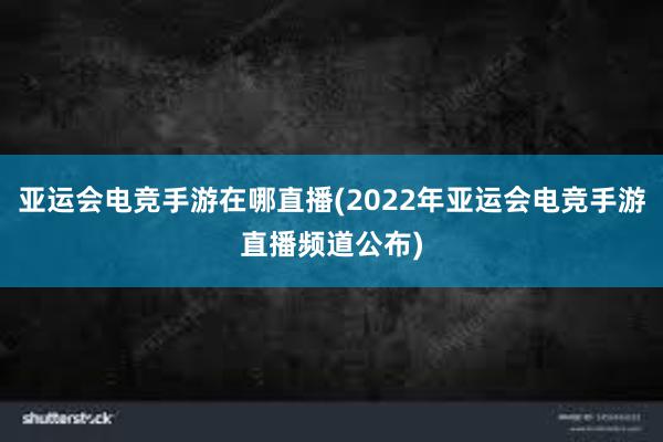 亚运会电竞手游在哪直播(2022年亚运会电竞手游直播频道公布)