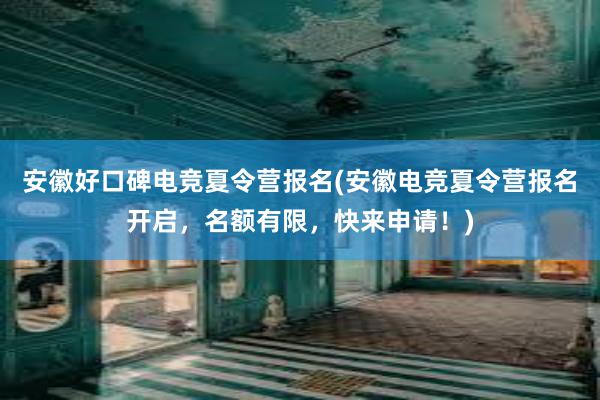 安徽好口碑电竞夏令营报名(安徽电竞夏令营报名开启，名额有限，快来申请！)