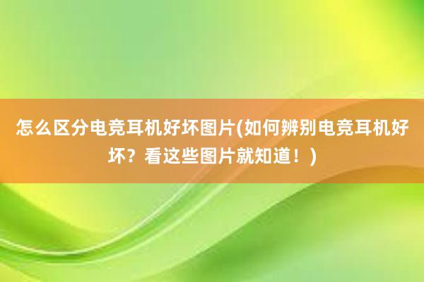 怎么区分电竞耳机好坏图片(如何辨别电竞耳机好坏？看这些图片就知道！)