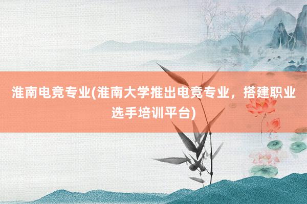 淮南电竞专业(淮南大学推出电竞专业，搭建职业选手培训平台)