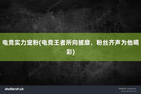 电竞实力宠粉(电竞王者所向披靡，粉丝齐声为他喝彩)