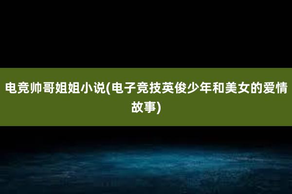 电竞帅哥姐姐小说(电子竞技英俊少年和美女的爱情故事)