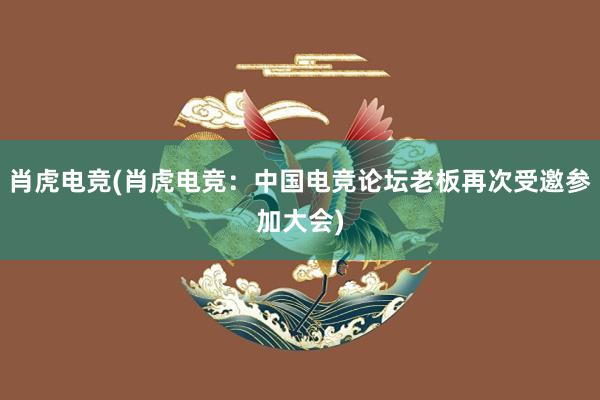 肖虎电竞(肖虎电竞：中国电竞论坛老板再次受邀参加大会)