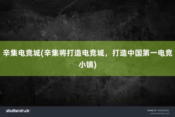 辛集电竞城(辛集将打造电竞城，打造中国第一电竞小镇)