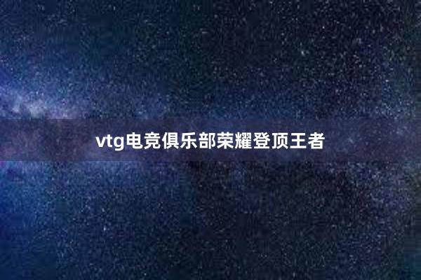 vtg电竞俱乐部荣耀登顶王者