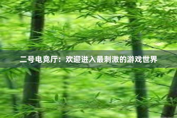 二号电竞厅：欢迎进入最刺激的游戏世界