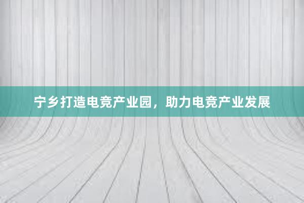 宁乡打造电竞产业园，助力电竞产业发展