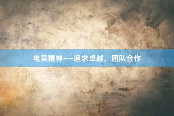 电竞精神——追求卓越，团队合作