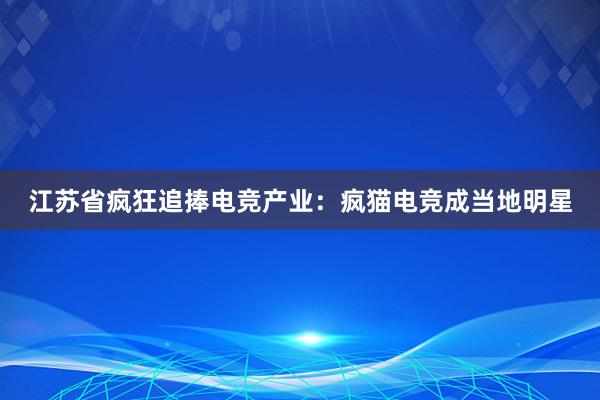 江苏省疯狂追捧电竞产业：疯猫电竞成当地明星