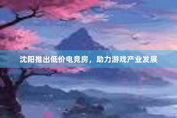 沈阳推出低价电竞房，助力游戏产业发展