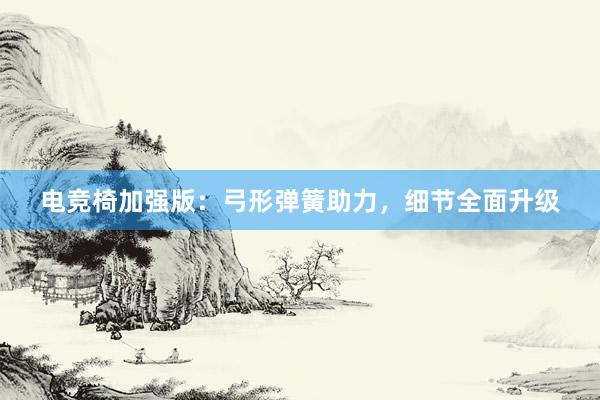 电竞椅加强版：弓形弹簧助力，细节全面升级