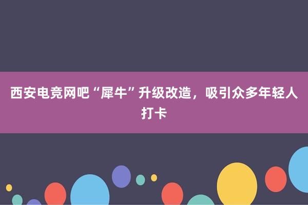 西安电竞网吧“犀牛”升级改造，吸引众多年轻人打卡